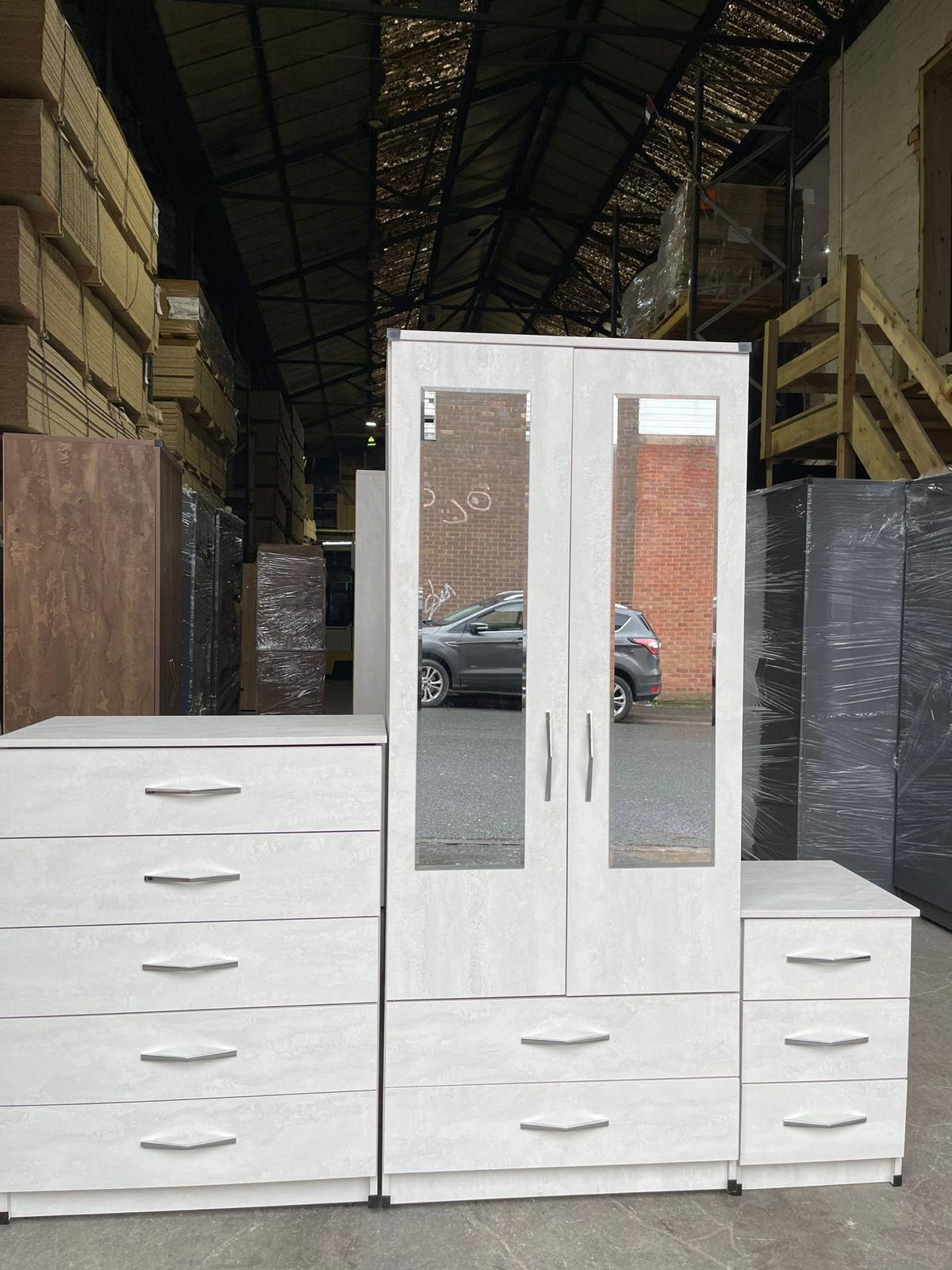 2 Door Wardrobe with 2 Mirrors